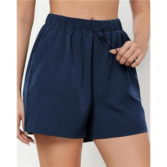 Womens High Waisted Athletic Shorts Quick Dry Running Hiking Gym With Pockets - Picture 3 of 7